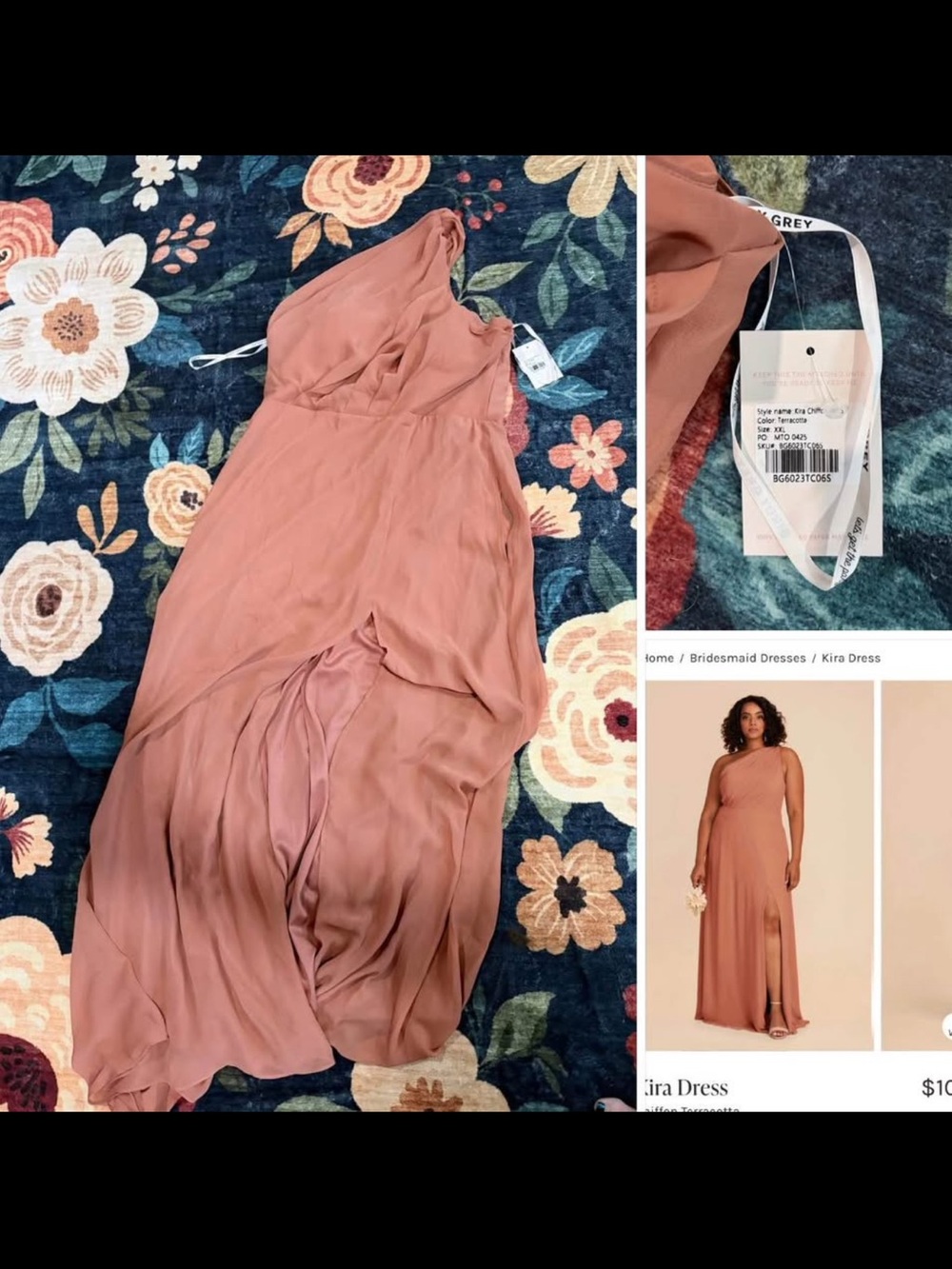 Brand new with tags Kira One-Shoulder Maxi Dress in Dusty Rose